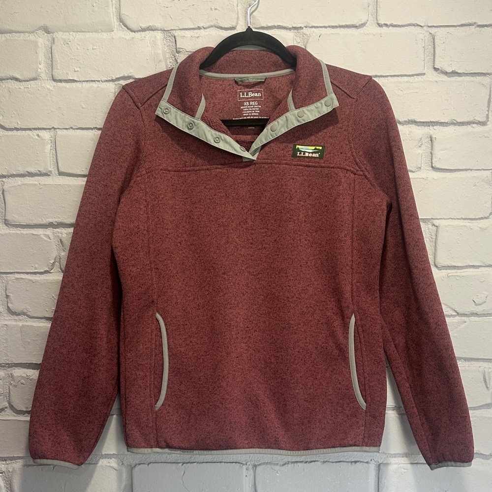 NWOT L.L. Bean Women Red Zip-Up Sweater size XS - Picture 4 of 8